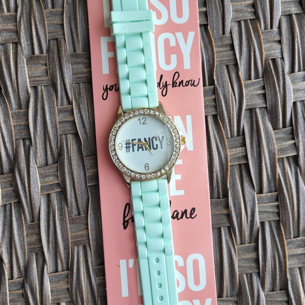 Mint Green Rhinestone Watch